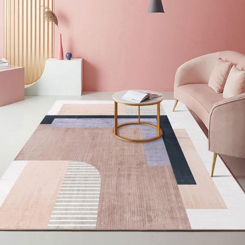 Modern Morandi Colorblock Printed Rug Multi-Color Polypropylene Carpet Machine Washable Non-Slip Stain Resistant Rug for Guest Room Brown Clearhalo 'Area Rug' 'Rug' 2266793