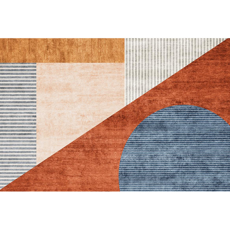 Nordic Color-Block Stripe Print Rug Multi-Colored Polypropylene Carpet Stain Resistant Anti-Slip Pet Friendly Rug for Drawing Room Red Clearhalo 'Area Rug' 'Rug' 2266831