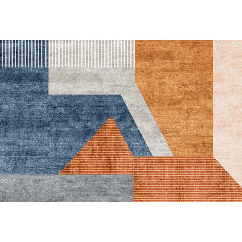 Nordic Color-Block Stripe Print Rug Multi-Colored Polypropylene Carpet Stain Resistant Anti-Slip Pet Friendly Rug for Drawing Room Orange Clearhalo 'Area Rug' 'Rug' 2266833