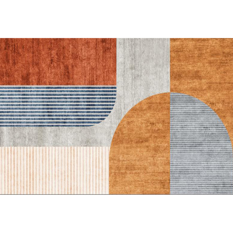 Nordic Color-Block Stripe Print Rug Multi-Colored Polypropylene Carpet Stain Resistant Anti-Slip Pet Friendly Rug for Drawing Room Yellow-Red Clearhalo 'Area Rug' 'Rug' 2266835
