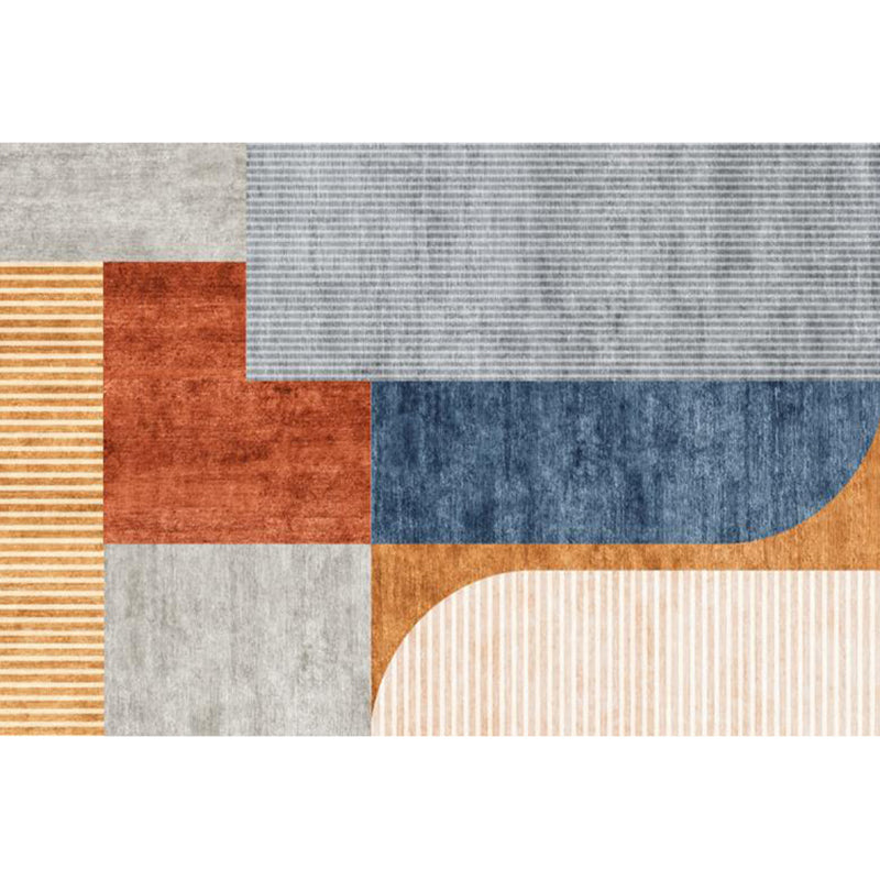 Nordic Color-Block Stripe Print Rug Multi-Colored Polypropylene Carpet Stain Resistant Anti-Slip Pet Friendly Rug for Drawing Room Dark Blue Clearhalo 'Area Rug' 'Rug' 2266837