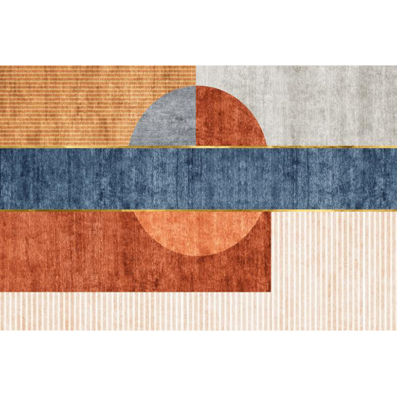 Nordic Color-Block Stripe Print Rug Multi-Colored Polypropylene Carpet Stain Resistant Anti-Slip Pet Friendly Rug for Drawing Room Dark Red Clearhalo 'Area Rug' 'Rug' 2266839