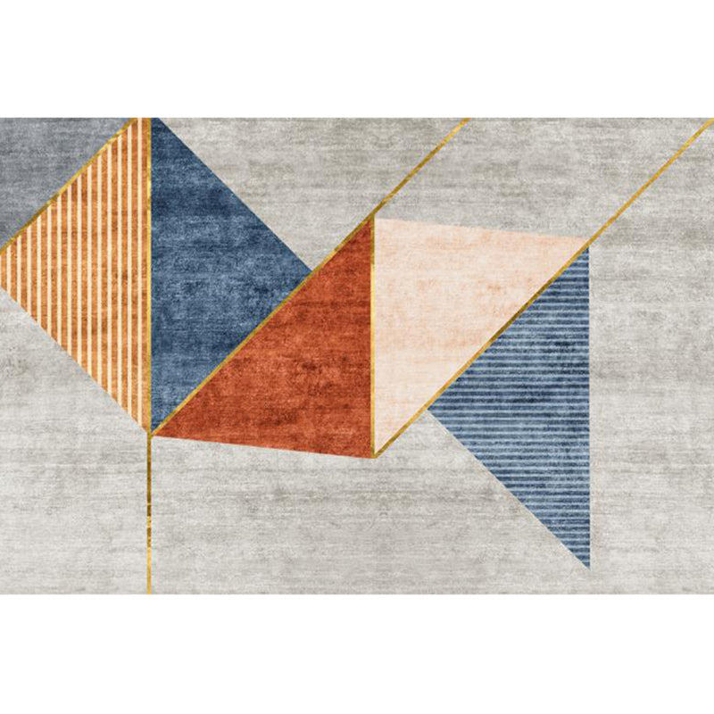 Nordic Color-Block Stripe Print Rug Multi-Colored Polypropylene Carpet Stain Resistant Anti-Slip Pet Friendly Rug for Drawing Room Silver Gray Clearhalo 'Area Rug' 'Rug' 2266840