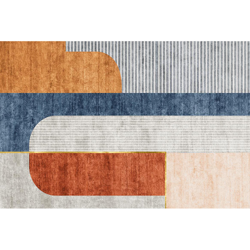 Nordic Color-Block Stripe Print Rug Multi-Colored Polypropylene Carpet Stain Resistant Anti-Slip Pet Friendly Rug for Drawing Room Grey Clearhalo 'Area Rug' 'Rug' 2266841
