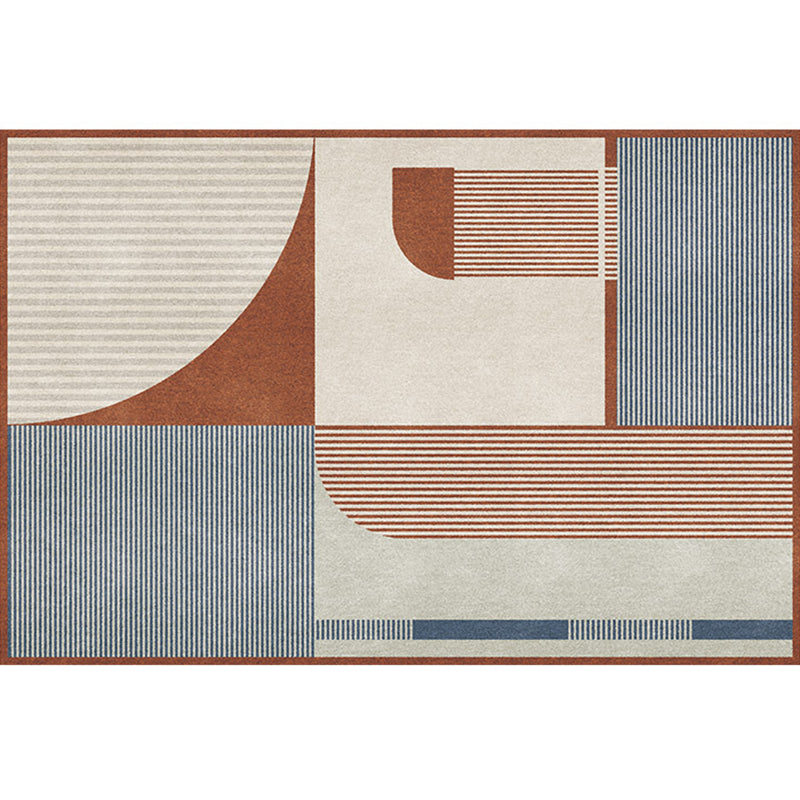 Funky Nordic Style Rug Multicolor Line Print Geometric Color Block Rug Stain Resistant Pet-Friendly Anti-Slip Carpet for Decor Cream Gray Clearhalo 'Area Rug' 'Rug' 2266848