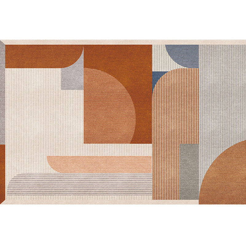 Funky Nordic Style Rug Multicolor Line Print Geometric Color Block Rug Stain Resistant Pet-Friendly Anti-Slip Carpet for Decor Brown Clearhalo 'Area Rug' 'Rug' 2266852