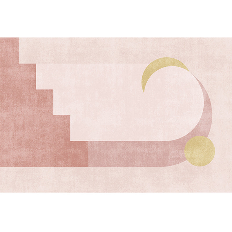 Simplicity Colorblock Art Print Rug Multi Color Synthetics Carpet Non-Slip Backing Washable Pet Friendly Rug for Great Room Nude Pink Clearhalo 'Area Rug' 'Rug' 2266877
