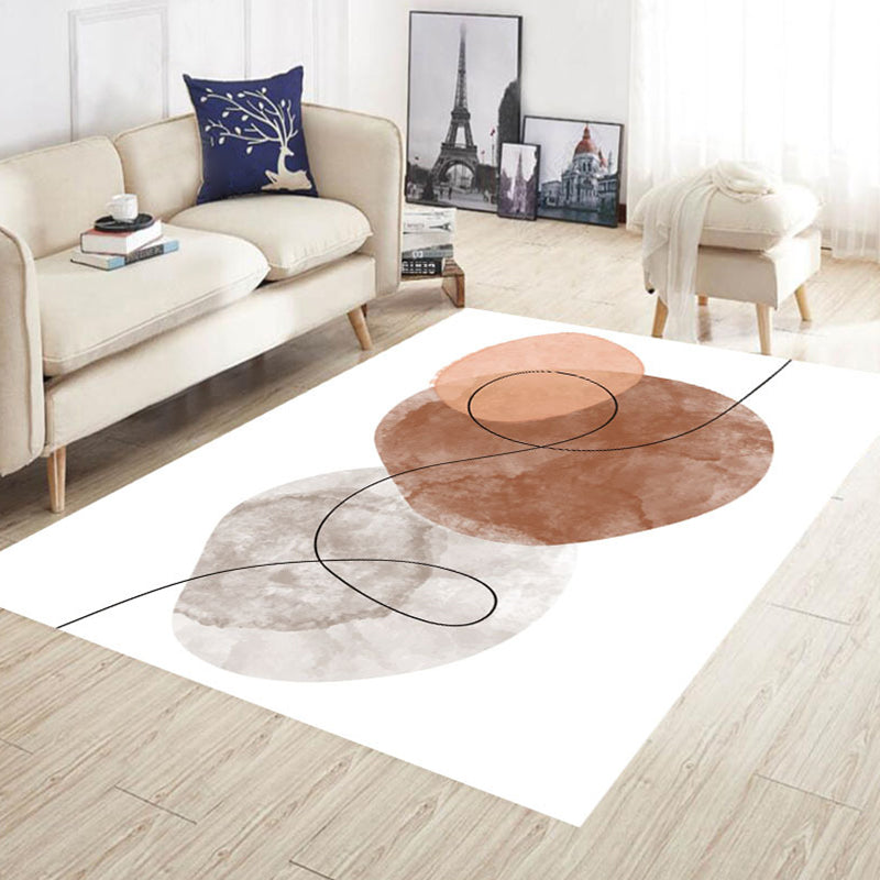Minimalist Interior Area Rug Multicolor Morandi Color Block Art Rug Polypropylene Pet Friendly Non-Slip Washable Rug Dark Brown Clearhalo 'Area Rug' 'Rug' 2266893