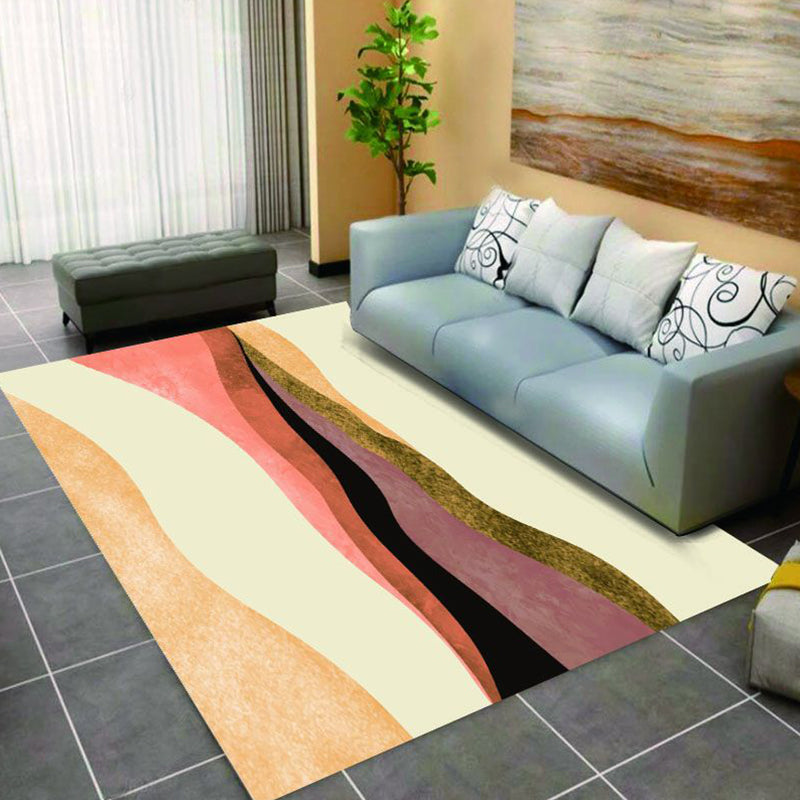 Minimalist Interior Area Rug Multicolor Morandi Color Block Art Rug Polypropylene Pet Friendly Non-Slip Washable Rug Beige Clearhalo 'Area Rug' 'Rug' 2266896