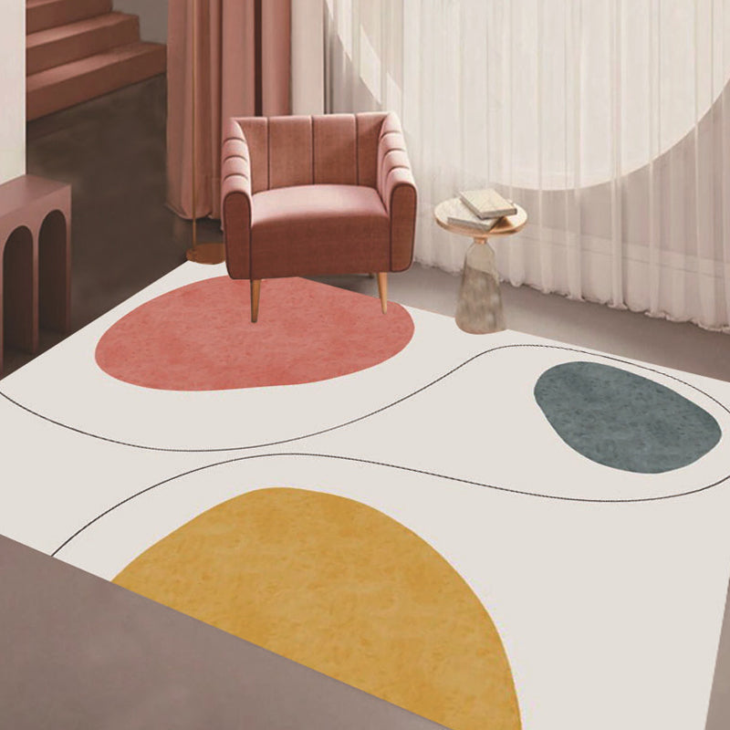 Minimalist Interior Area Rug Multicolor Morandi Color Block Art Rug Polypropylene Pet Friendly Non-Slip Washable Rug Yellow Clearhalo 'Area Rug' 'Rug' 2266897