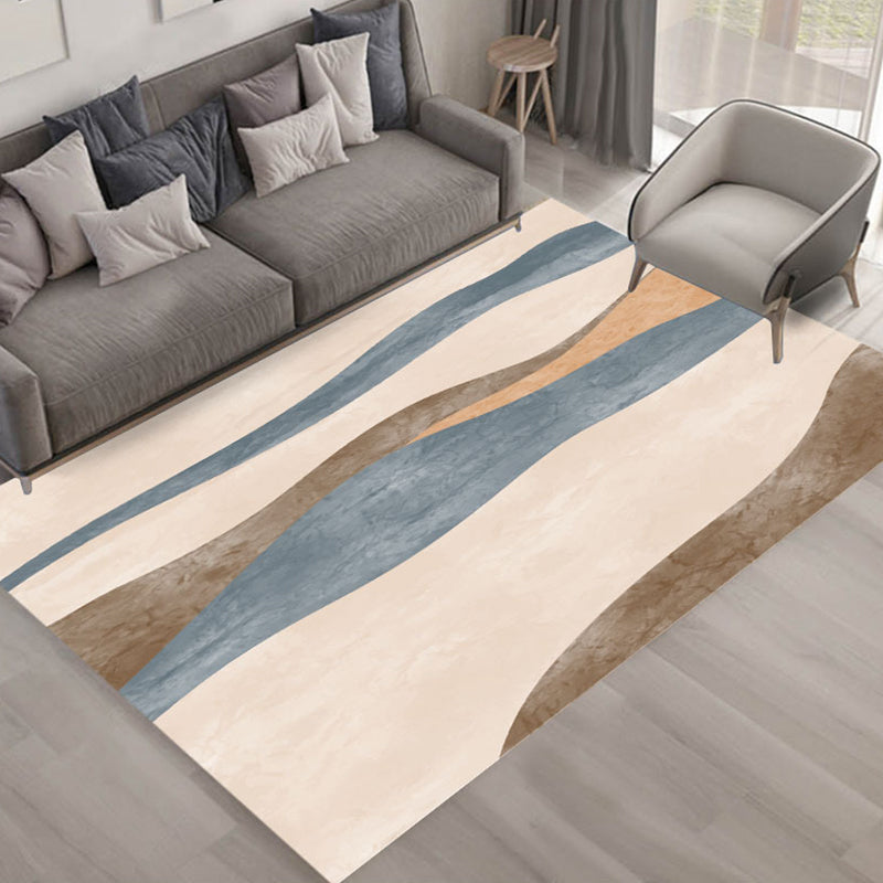 Minimalist Interior Area Rug Multicolor Morandi Color Block Art Rug Polypropylene Pet Friendly Non-Slip Washable Rug Beige Clearhalo 'Area Rug' 'Rug' 2266900