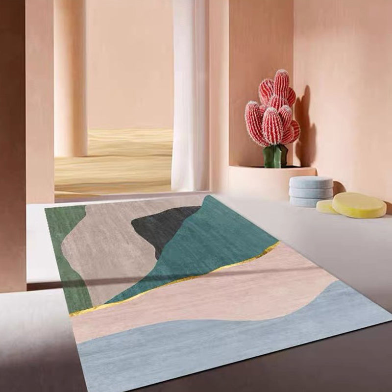 Novelty Minimalistic Rug Multi Colored Geometric Colorblock Rug Machine Washable Stain Resistant Anti-Slip Backing Rug for Home Purple-Pink Clearhalo 'Area Rug' 'Rug' 2266904
