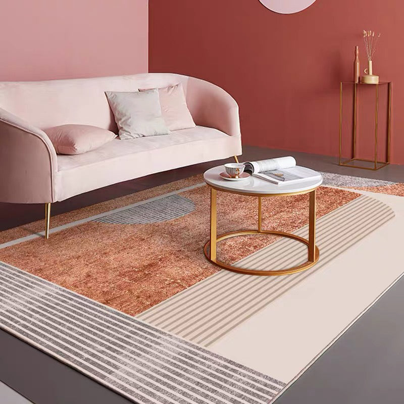 Novelty Minimalistic Rug Multi Colored Geometric Colorblock Rug Machine Washable Stain Resistant Anti-Slip Backing Rug for Home Yellow-Red Clearhalo 'Area Rug' 'Rug' 2266906