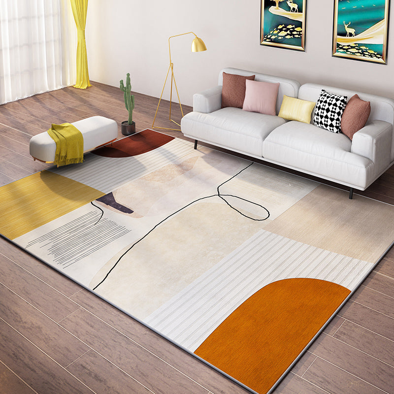 Fancy Color Block Indoor Rug Multi-Color Minimalist Rug Polyester Pet Friendly Anti-Slip Backing Washable Carpet for Room Clearhalo 'Area Rug' 'Rug' 2266912
