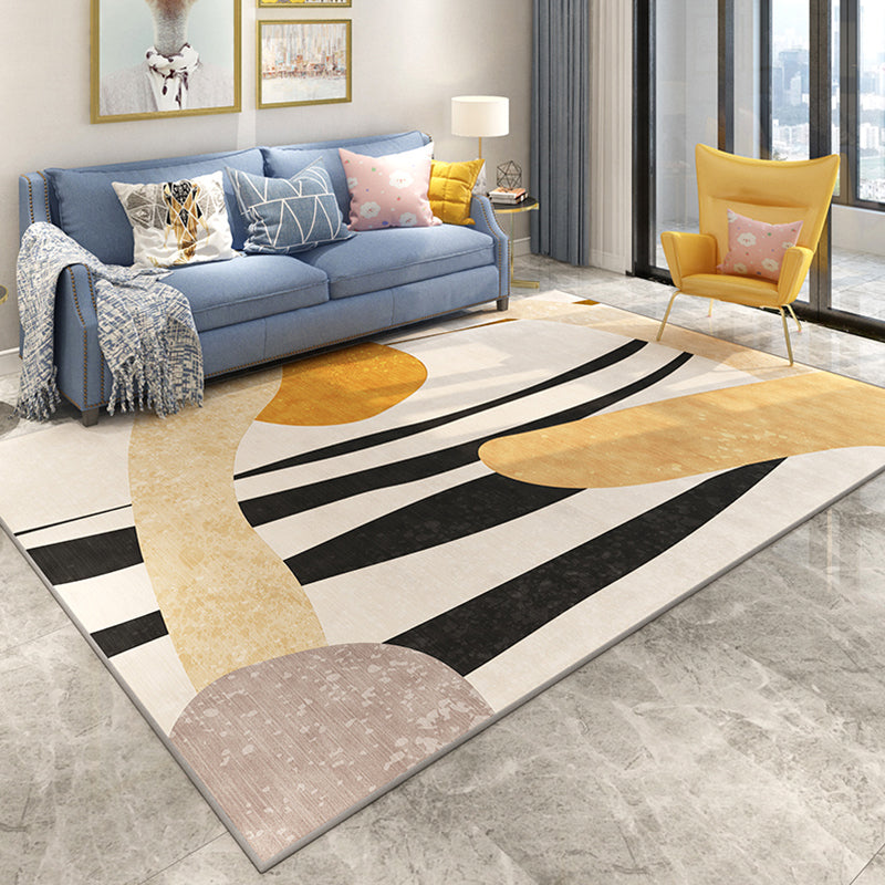 Fancy Color Block Indoor Rug Multi-Color Minimalist Rug Polyester Pet Friendly Anti-Slip Backing Washable Carpet for Room Ginger Clearhalo 'Area Rug' 'Rug' 2266915