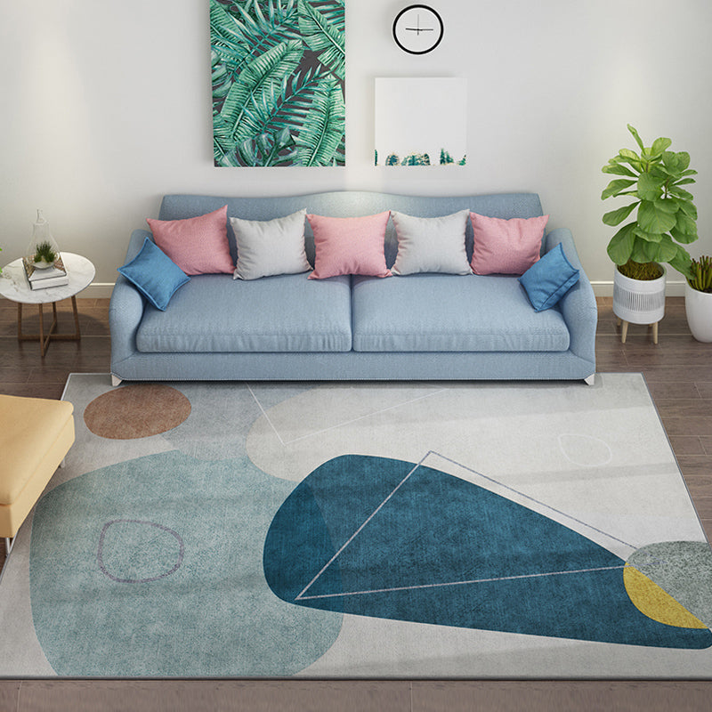 Fancy Color Block Indoor Rug Multi-Color Minimalist Rug Polyester Pet Friendly Anti-Slip Backing Washable Carpet for Room Clearhalo 'Area Rug' 'Rug' 2266918