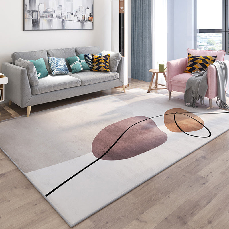 Fancy Color Block Indoor Rug Multi-Color Minimalist Rug Polyester Pet Friendly Anti-Slip Backing Washable Carpet for Room Light Brown Clearhalo 'Area Rug' 'Rug' 2266922