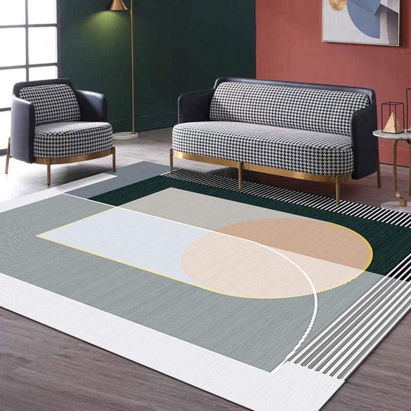 Creative Geometric Color-Block Rug Multi Color Nordic Carpet Synthetics Anti-Slip Stain Resistant Machine Washable Rug for Home Camel Clearhalo 'Area Rug' 'Rug' 2266930