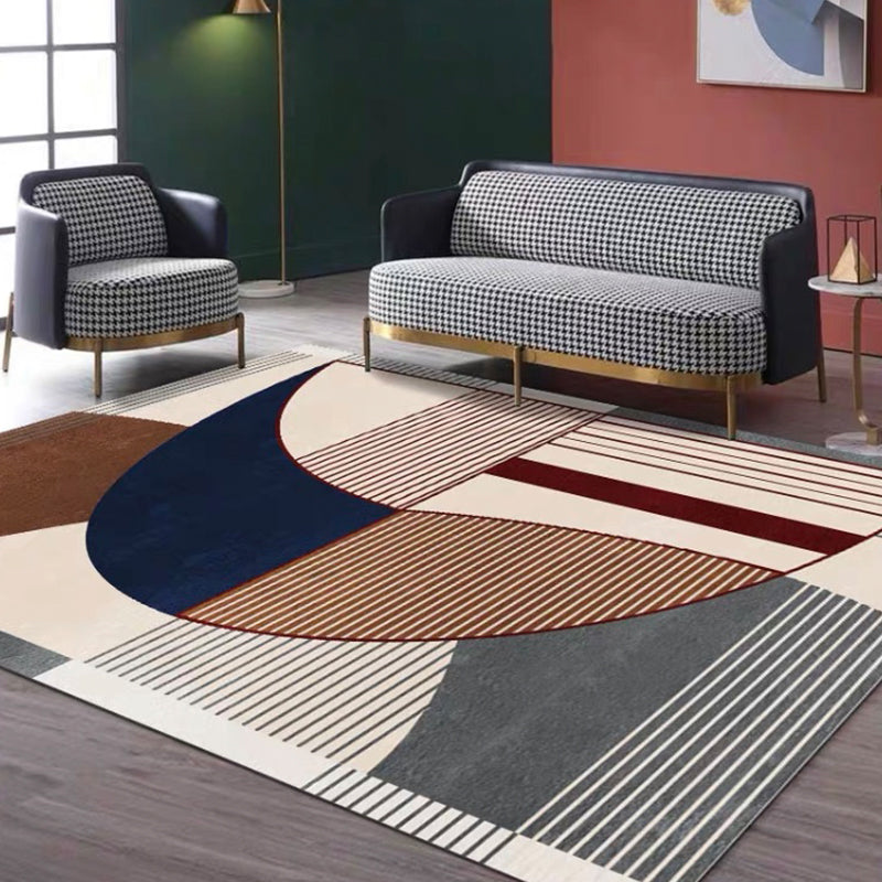 Creative Geometric Color-Block Rug Multi Color Nordic Carpet Synthetics Anti-Slip Stain Resistant Machine Washable Rug for Home Clearhalo 'Area Rug' 'Rug' 2266931