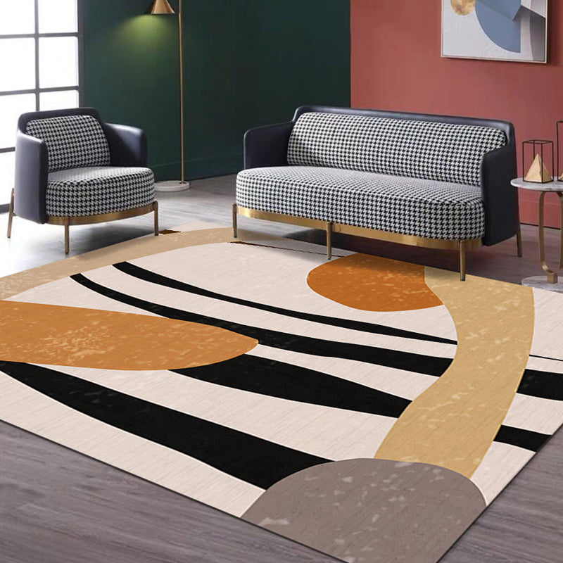 Creative Geometric Color-Block Rug Multi Color Nordic Carpet Synthetics Anti-Slip Stain Resistant Machine Washable Rug for Home Yellow Clearhalo 'Area Rug' 'Rug' 2266932