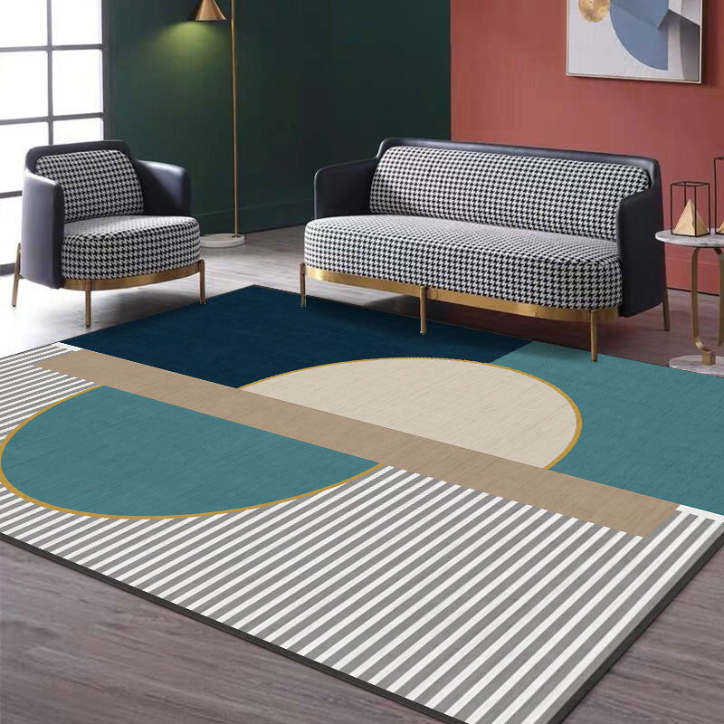 Creative Geometric Color-Block Rug Multi Color Nordic Carpet Synthetics Anti-Slip Stain Resistant Machine Washable Rug for Home Clearhalo 'Area Rug' 'Rug' 2266933