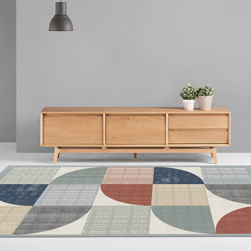Creative Geometric Color-Block Rug Multi Color Nordic Carpet Synthetics Anti-Slip Stain Resistant Machine Washable Rug for Home Tan Clearhalo 'Area Rug' 'Rug' 2266941