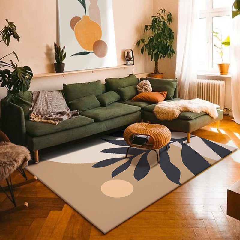 Minimalistic Nordic Rug Multicolor Abstract Color Block Carpet Anti-Slip Stain Resistant Pet Friendly Rug for Drawing Room Light Brown Clearhalo 'Area Rug' 'Rug' 2266960
