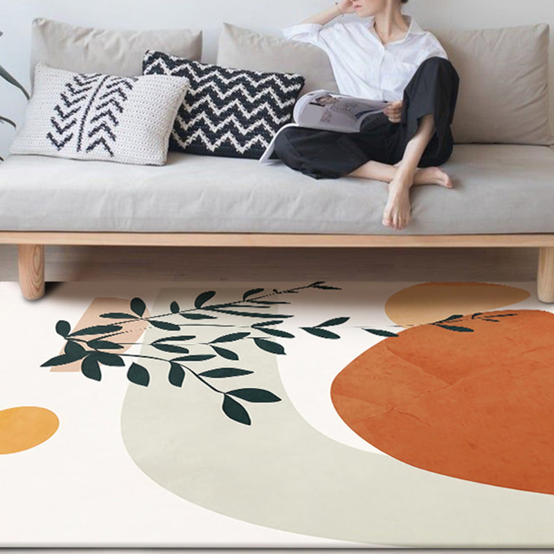 Minimalistic Nordic Rug Multicolor Abstract Color Block Carpet Anti-Slip Stain Resistant Pet Friendly Rug for Drawing Room Orange Clearhalo 'Area Rug' 'Rug' 2266972