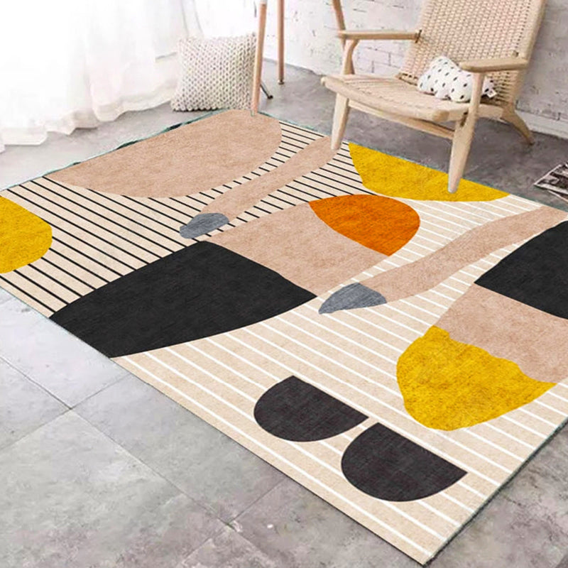 Minimalistic Nordic Rug Multicolor Abstract Color Block Carpet Anti-Slip Stain Resistant Pet Friendly Rug for Drawing Room Yellow Clearhalo 'Area Rug' 'Rug' 2266976