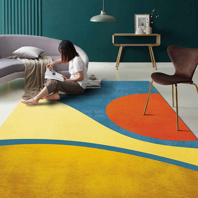 Multicolor Abstract Art Printed Rug Polypropylene Minimalist Area Rug Machine Washable Anti-Slip Backing Stain Resistant Rug for Great Room Yellow Clearhalo 'Area Rug' 'Rug' 2266983