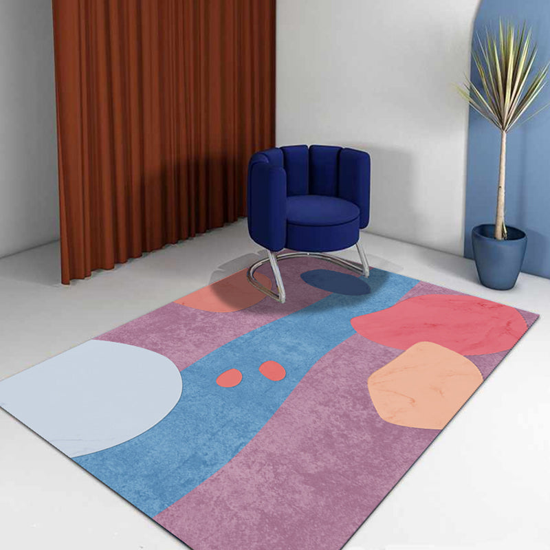 Multicolor Abstract Art Printed Rug Polypropylene Minimalist Area Rug Machine Washable Anti-Slip Backing Stain Resistant Rug for Great Room Purple Clearhalo 'Area Rug' 'Rug' 2266988