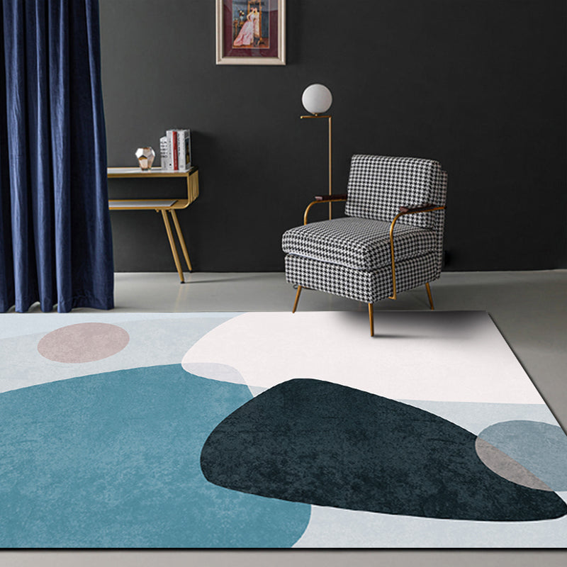 Multicolor Abstract Art Printed Rug Polypropylene Minimalist Area Rug Machine Washable Anti-Slip Backing Stain Resistant Rug for Great Room Blue-Green Clearhalo 'Area Rug' 'Rug' 2266993