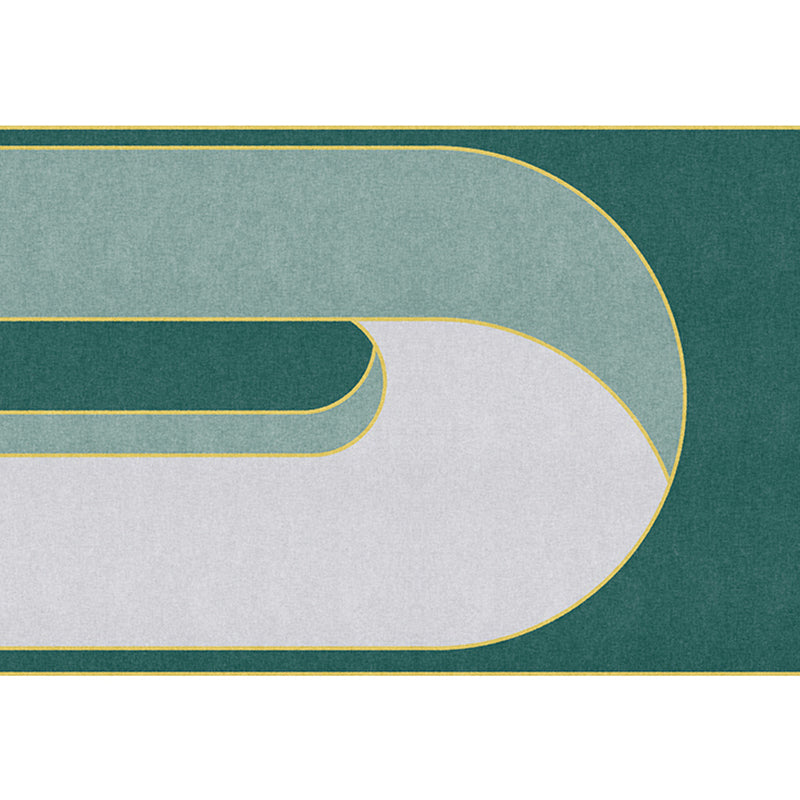 Modern Geometric Color Block Rug Multi-Color Synthetics Area Carpet Pet Friendly Washable Non-Slip Backing Rug for Sitting Room Peacock Green Clearhalo 'Area Rug' 'Rug' 2267008