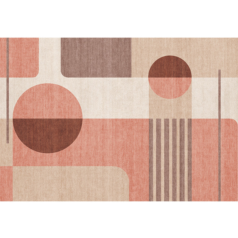 Modern Geometric Color Block Rug Multi-Color Synthetics Area Carpet Pet Friendly Washable Non-Slip Backing Rug for Sitting Room Dark Pink Clearhalo 'Area Rug' 'Rug' 2267010