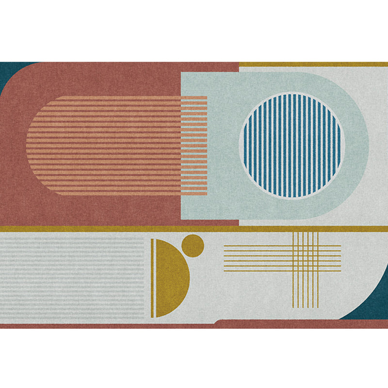 Modern Geometric Color Block Rug Multi-Color Synthetics Area Carpet Pet Friendly Washable Non-Slip Backing Rug for Sitting Room Light Blue Clearhalo 'Area Rug' 'Rug' 2267016