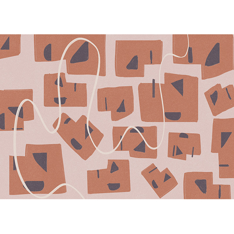 Modern Geometric Color Block Rug Multi-Color Synthetics Area Carpet Pet Friendly Washable Non-Slip Backing Rug for Sitting Room Orange Pink Clearhalo 'Area Rug' 'Rug' 2267017