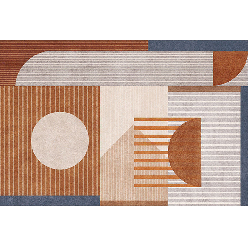 Modern Geometric Color Block Rug Multi-Color Synthetics Area Carpet Pet Friendly Washable Non-Slip Backing Rug for Sitting Room Brown Clearhalo 'Area Rug' 'Rug' 2267018
