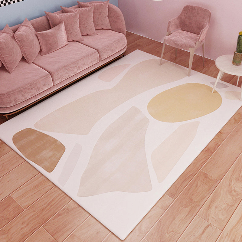 Nordic Morandi Color Blocking Rug Multicolor Polypropylene Rug Anti-Slip Backing Stain Resistant Pet Friendly Rug for Family Room Pink Clearhalo 'Area Rug' 'Rug' 2267020