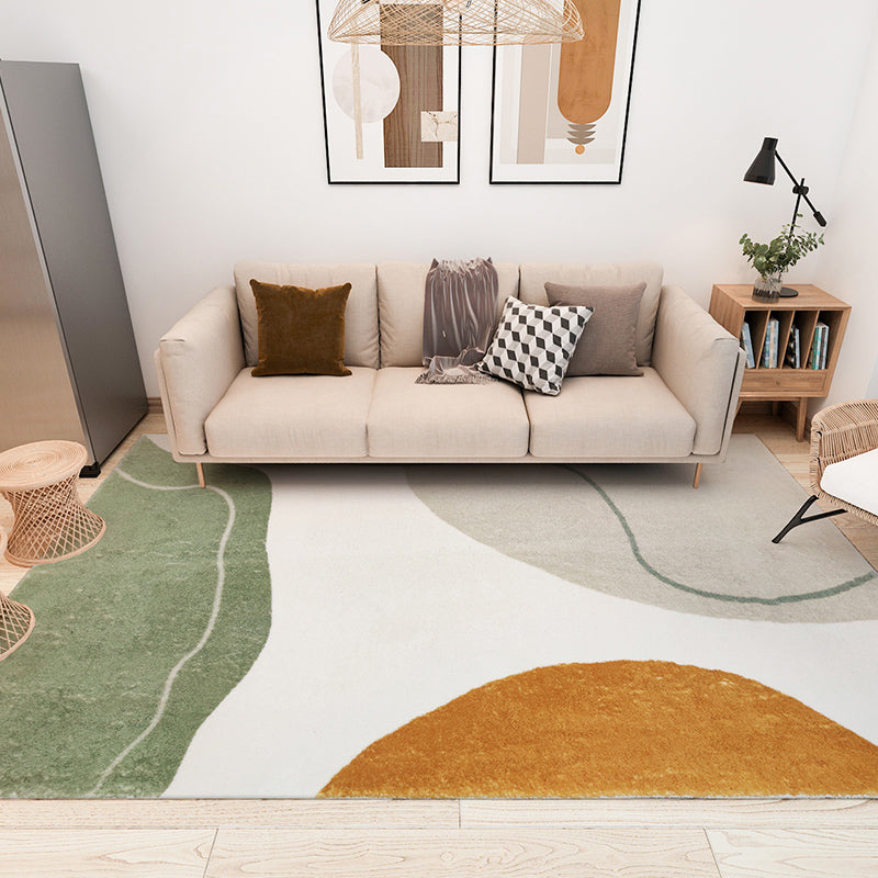 Stylish Watercolor Color Block Rug Multi-Color Nordic Rug Polyester Machine Washable Stain Resistant Anti-Slip Rug for Room Green Clearhalo 'Area Rug' 'Rug' 2267028