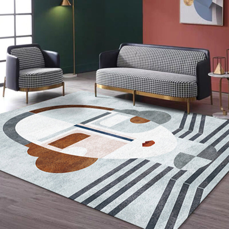 Artistry Geometrical Color Block Rug Multi-Colored Nordic Rug Polypropylene Anti-Slip Machine Washable Pet Friendly Rug for Great Room Gray-Green Clearhalo 'Area Rug' 'Rug' 2267050