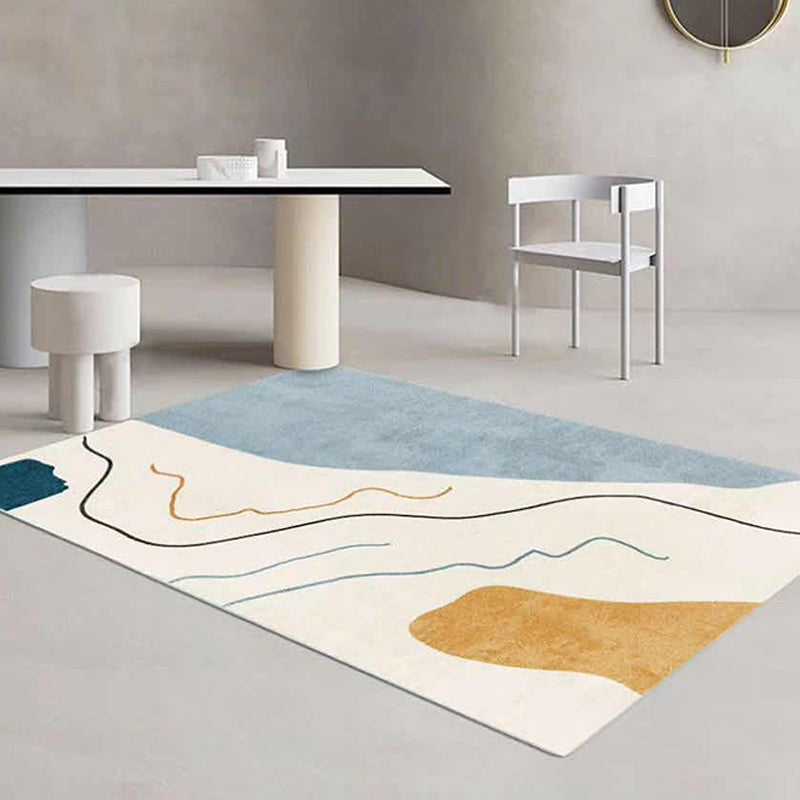 Artistry Geometrical Color Block Rug Multi-Colored Nordic Rug Polypropylene Anti-Slip Machine Washable Pet Friendly Rug for Great Room Beige Clearhalo 'Area Rug' 'Rug' 2267056