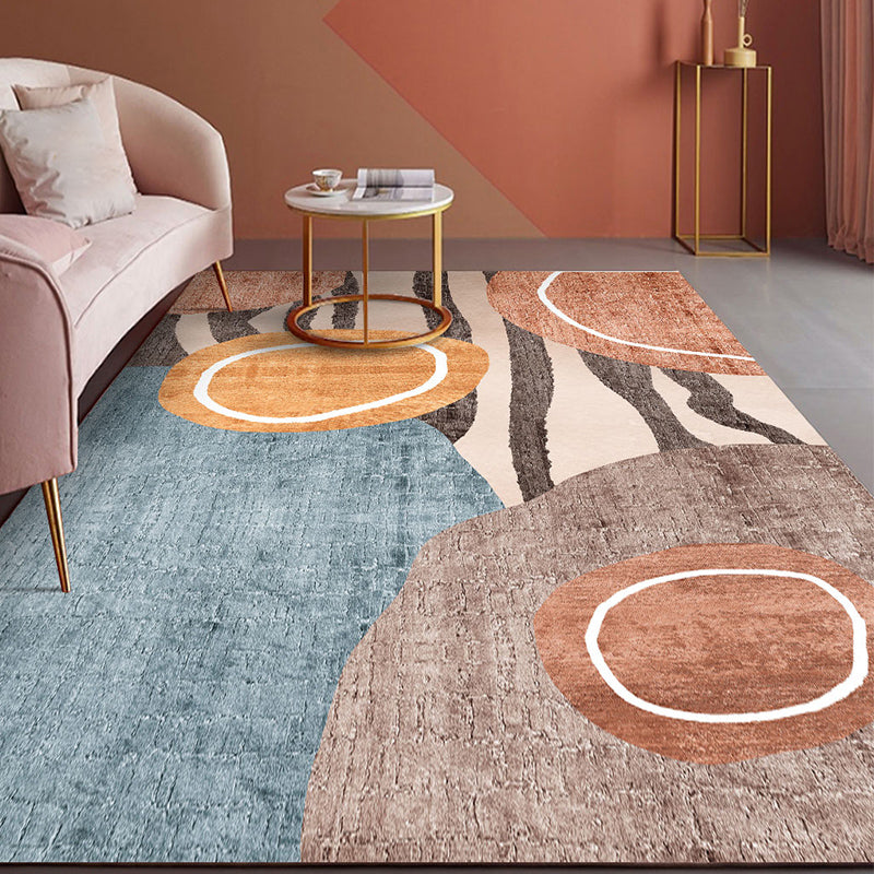 Multi Color Modernist Rug Synthetics Morandi Color Block Abstract Rug Washable Stain Resistant Anti-Slip Rug for Decoration Clearhalo 'Area Rug' 'Rug' 2267068
