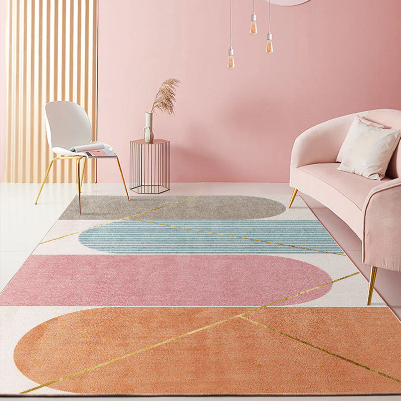 Multi Color Modernist Rug Synthetics Morandi Color Block Abstract Rug ...