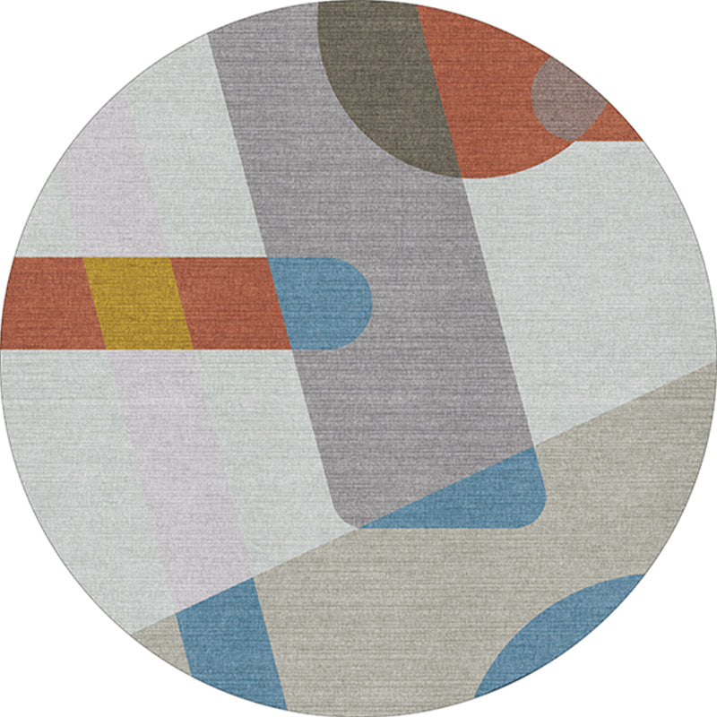 Decorative Geometrical Color-Block Rug Multicolor Nordic Carpet Polypropylene Stain Resistant Pet Friendly Non-Slip Backing Rug for Room Silver Gray Clearhalo 'Area Rug' 'Rug' 2267104