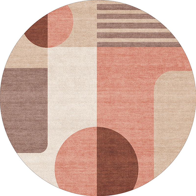 Decorative Geometrical Color-Block Rug Multicolor Nordic Carpet Polypropylene Stain Resistant Pet Friendly Non-Slip Backing Rug for Room Orange Pink Clearhalo 'Area Rug' 'Rug' 2267113