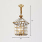 Traditional House Shaped Pendant Light Clear Glass Hanging Lamp in Brass for Foyer 3 Brass Clearhalo 'Ceiling Lights' 'Pendant Lights' 'Pendants' Lighting' 2267711_d38a6956-b9ff-440b-850b-9128f96cacc1