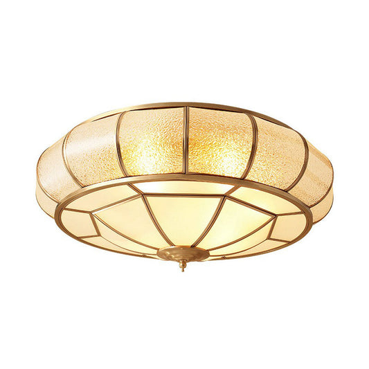 Water Glass Flush Mounted Light Vintage Brass Round Bedroom Ceiling Light Fixture Clearhalo 'Ceiling Lights' 'Close To Ceiling Lights' 'Close to ceiling' 'Flush mount' Lighting' 2267751