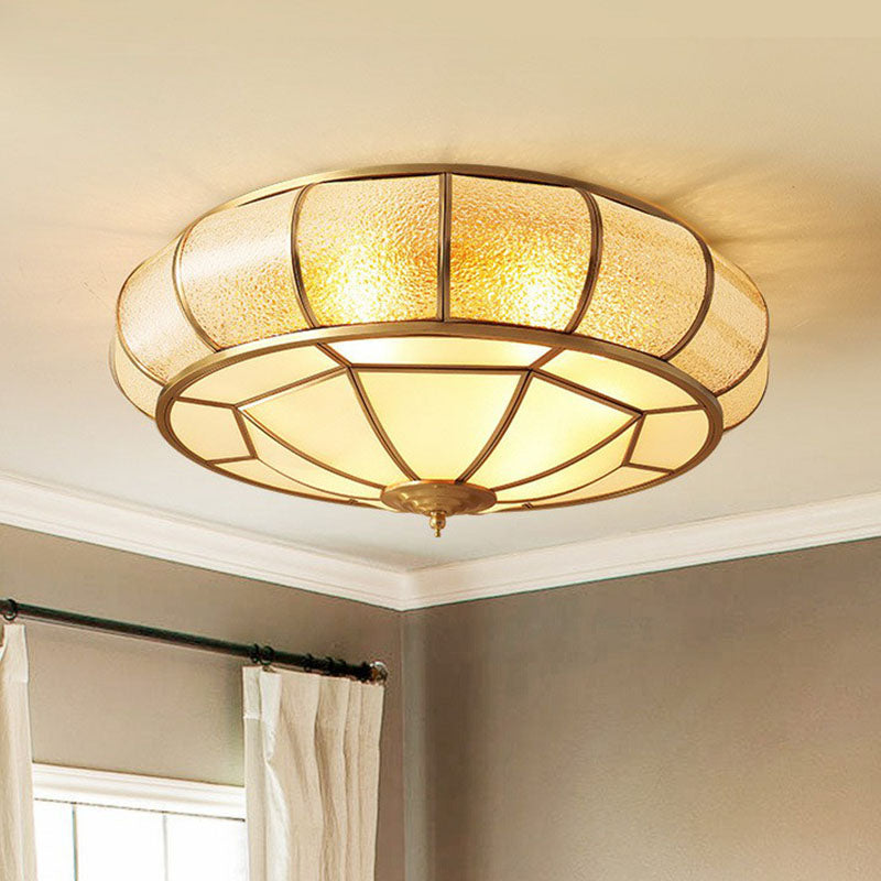 Water Glass Flush Mounted Light Vintage Brass Round Bedroom Ceiling Light Fixture Clearhalo 'Ceiling Lights' 'Close To Ceiling Lights' 'Close to ceiling' 'Flush mount' Lighting' 2267752