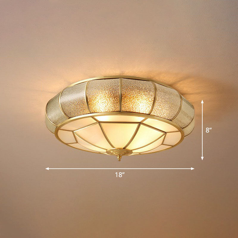 Water Glass Flush Mounted Light Vintage Brass Round Bedroom Ceiling Light Fixture Clearhalo 'Ceiling Lights' 'Close To Ceiling Lights' 'Close to ceiling' 'Flush mount' Lighting' 2267756