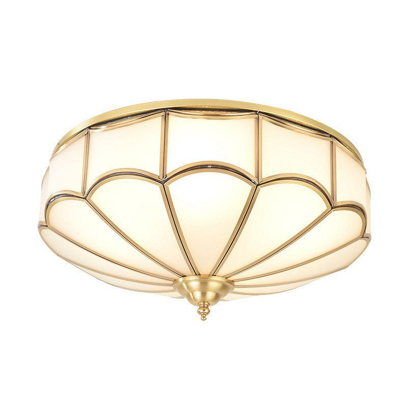 Scalloped Flush Ceiling Light Minimalistic White Glass Flush Mount Lighting Fixture Clearhalo 'Ceiling Lights' 'Close To Ceiling Lights' 'Close to ceiling' 'Flush mount' Lighting' 2267764